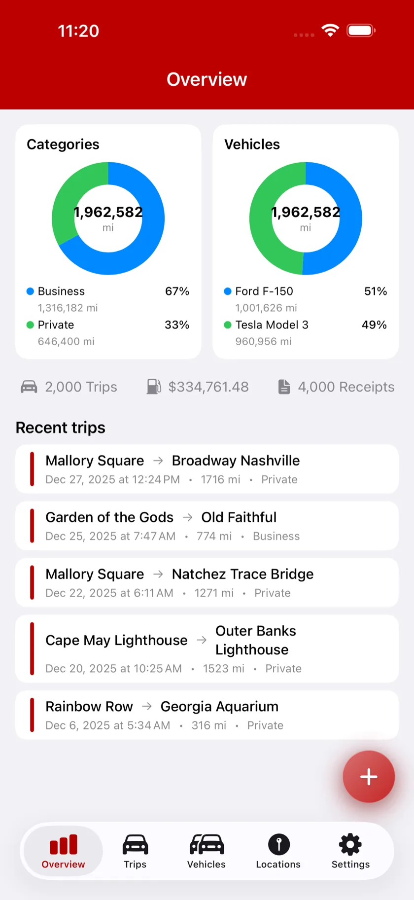 DriveLogger on iPhone